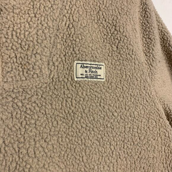 Vintage Abercrombie & Fitch Fleece Pullover Quart Half Zip Snap Button Pile - Picture 6 of 8